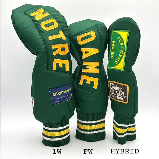 Vintage Custom Head Cover Set  / Driver / 1W / Fairway Wood / FW / Utility / Hybrid / UT / Green / OGHCP001-Grteen Set