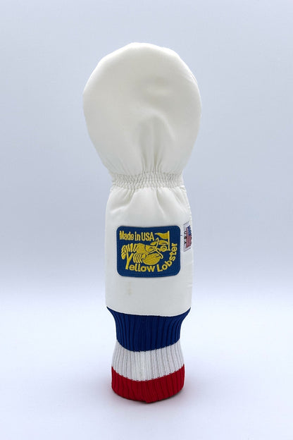 Vintage Custom Head Cover Set  / Driver / 1W / Fairway Wood / FW / Utility / Hybrid / UT / White / OGHCP001-USA Set